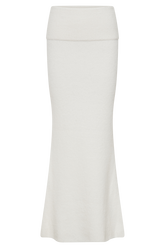 Charlotte Knit Maxi Skirt With Overlay - Ivory